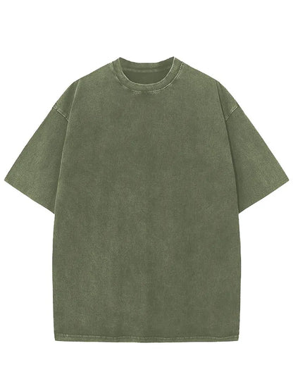 Vintage Washed And Distressed Cotton T-Shirt