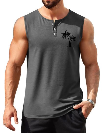 Sports Coconut Print Sleeveless Vest
