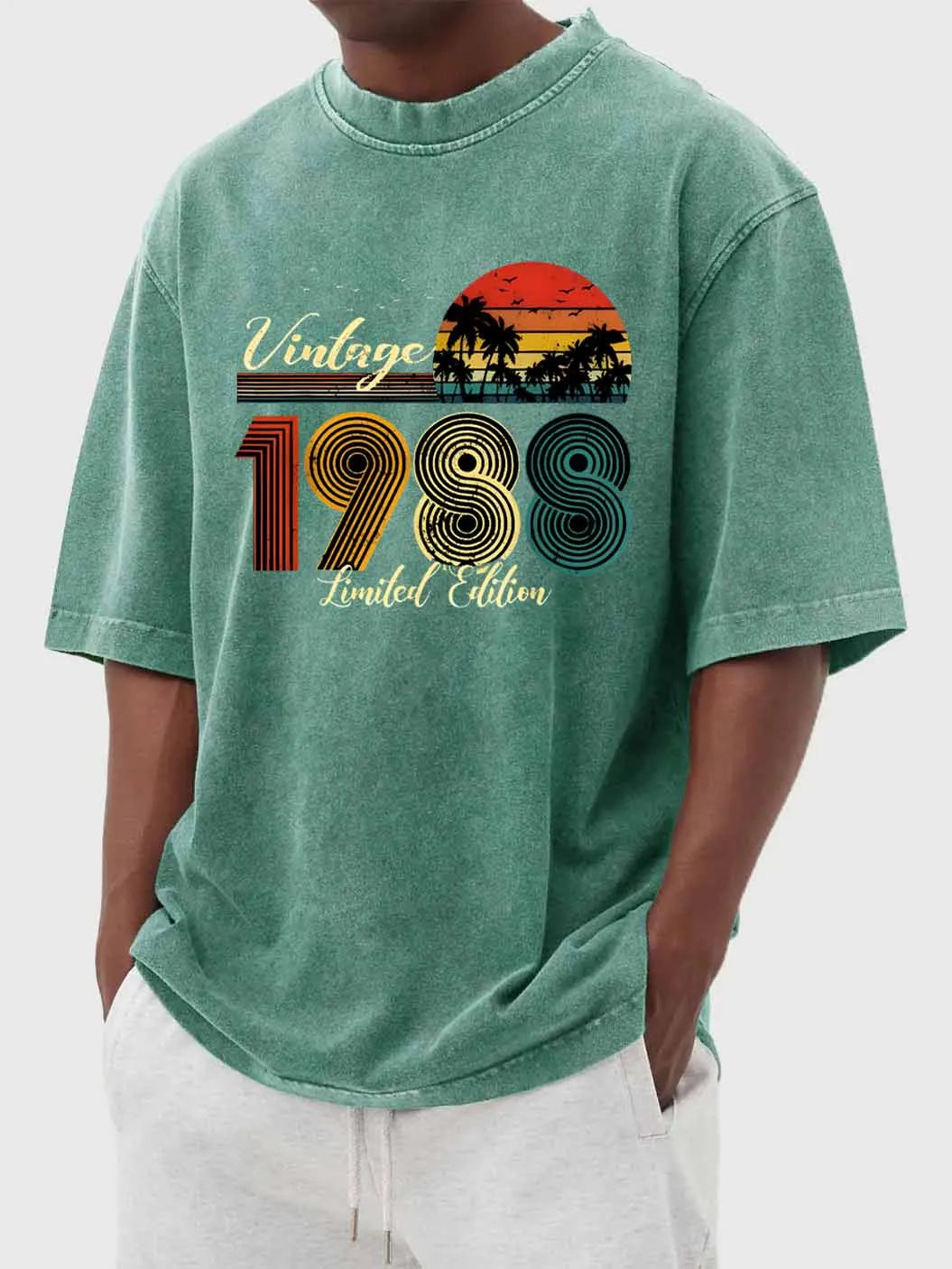Vintage Hawaiian Print Short Sleeve T-Shirt