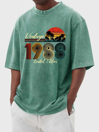 Vintage Hawaiian Print Short Sleeve T-Shirt