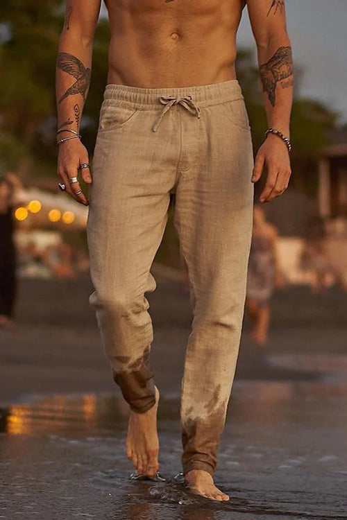 Cotton And Linen Beach Pants