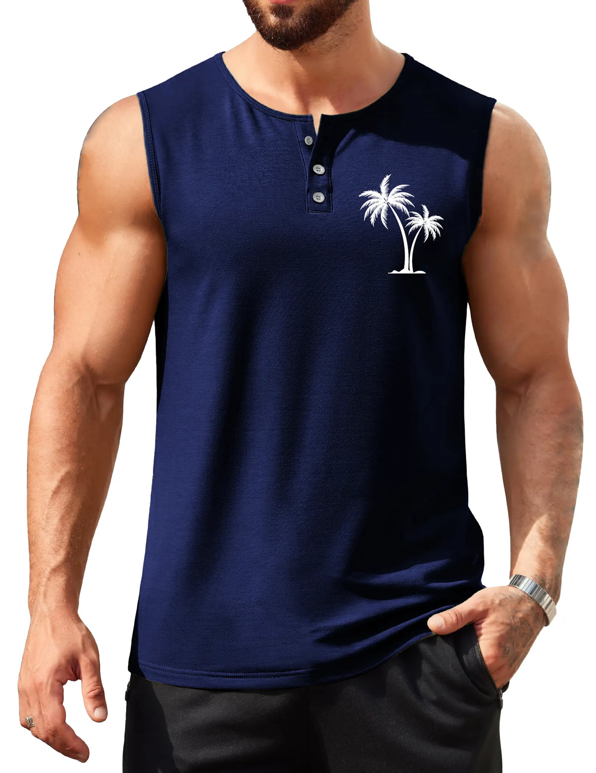 Sports Coconut Print Sleeveless Vest