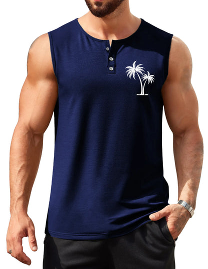 Sports Coconut Print Sleeveless Vest