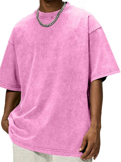 Vintage Washed And Distressed Cotton T-Shirt