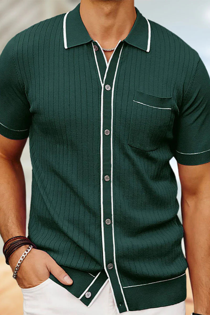 Single-Breasted Cardigan Polo Shirt