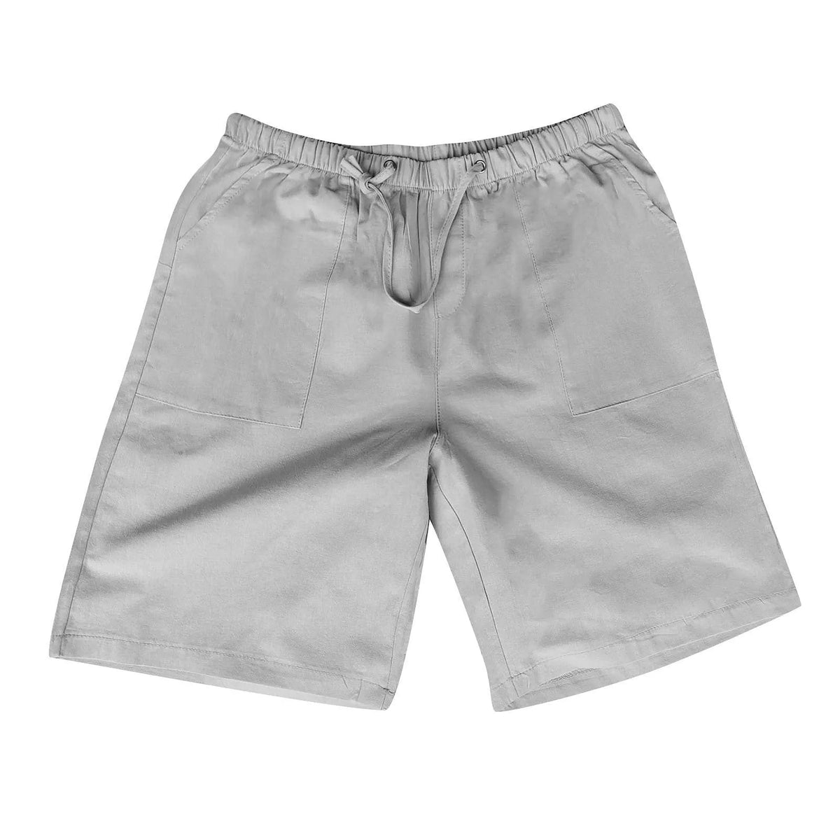 Linen Multi-Pocket Drawstring Shorts