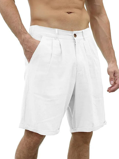 Classic Cotton And Linen Beach Shorts