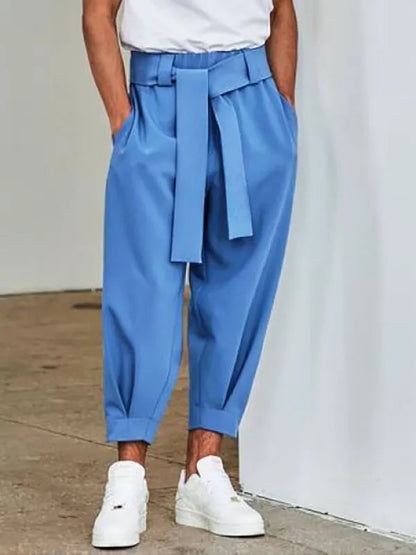 Solid Color Pocket Cropped Pants