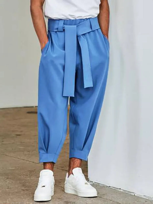 Solid Color Pocket Cropped Pants