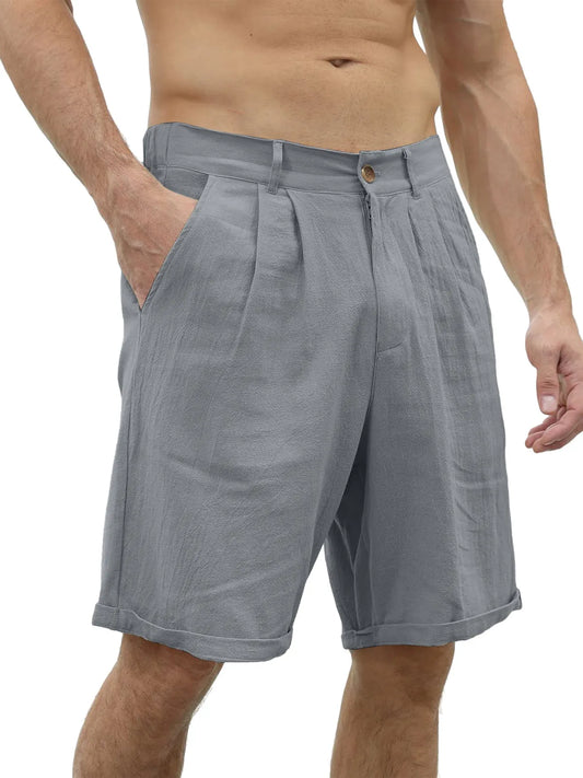 Classic Cotton And Linen Beach Shorts