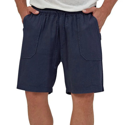 Solid Color Cotton And Linen Loose Three-Quarter Shorts