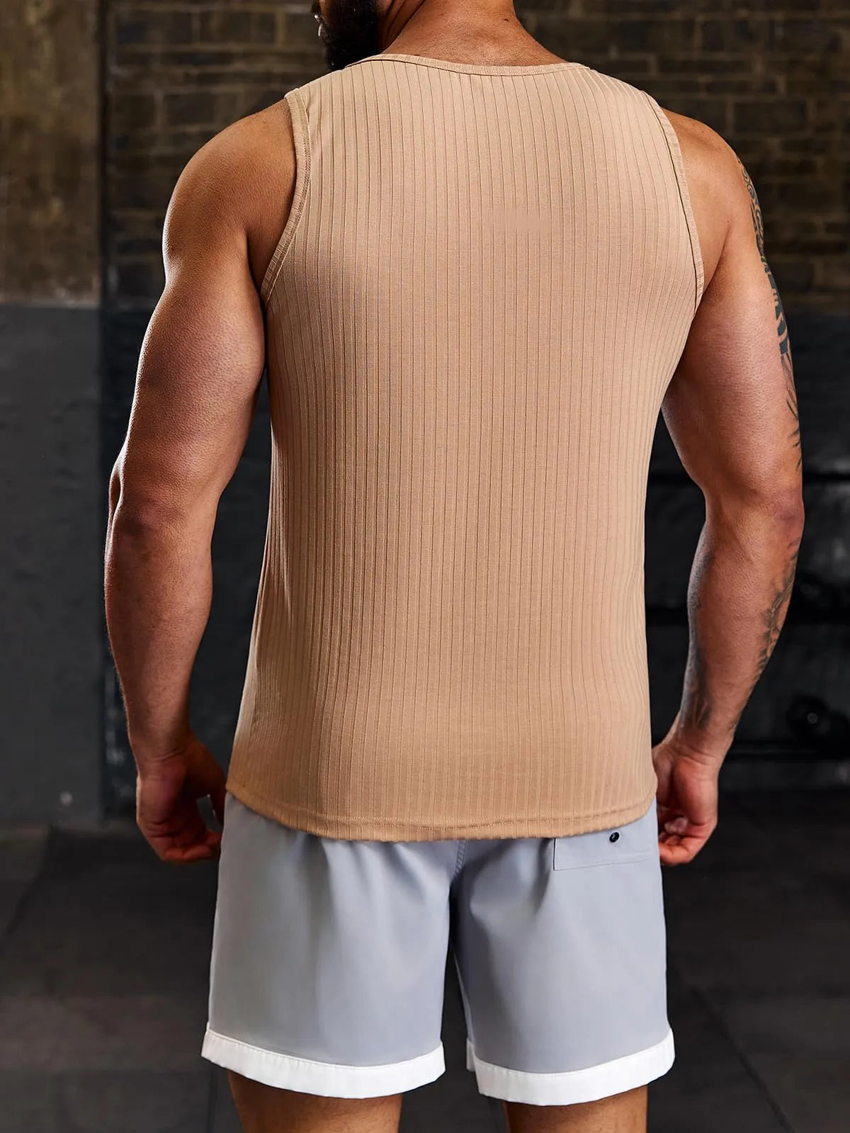 Knitted Stretch Ribbed Sleeveless Vest