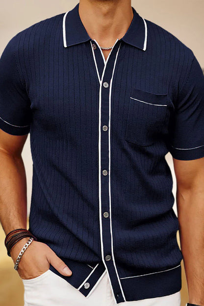 Single-Breasted Cardigan Polo Shirt