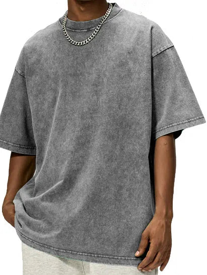 Vintage Washed And Distressed Cotton T-Shirt