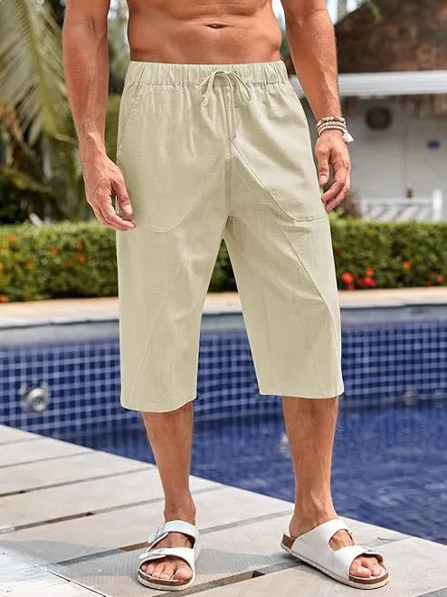 Hawaiian Loose Wide Leg Cropped Pants