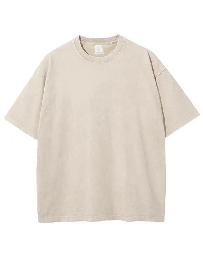 Vintage Washed And Distressed Cotton T-Shirt