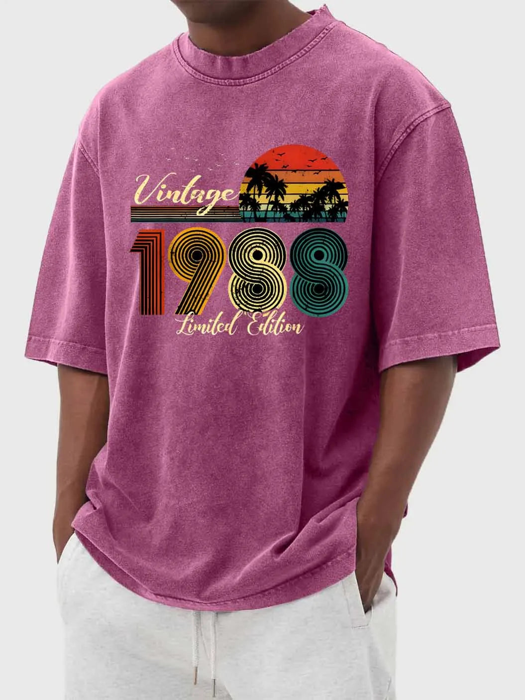 Vintage Hawaiian Print Short Sleeve T-Shirt