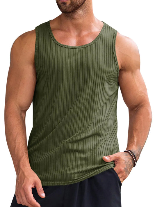 Knitted Stretch Ribbed Sleeveless Vest