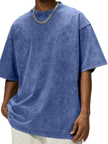 Vintage Washed And Distressed Cotton T-Shirt