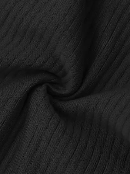 Ribbed Loose Drawstring Straight Pants