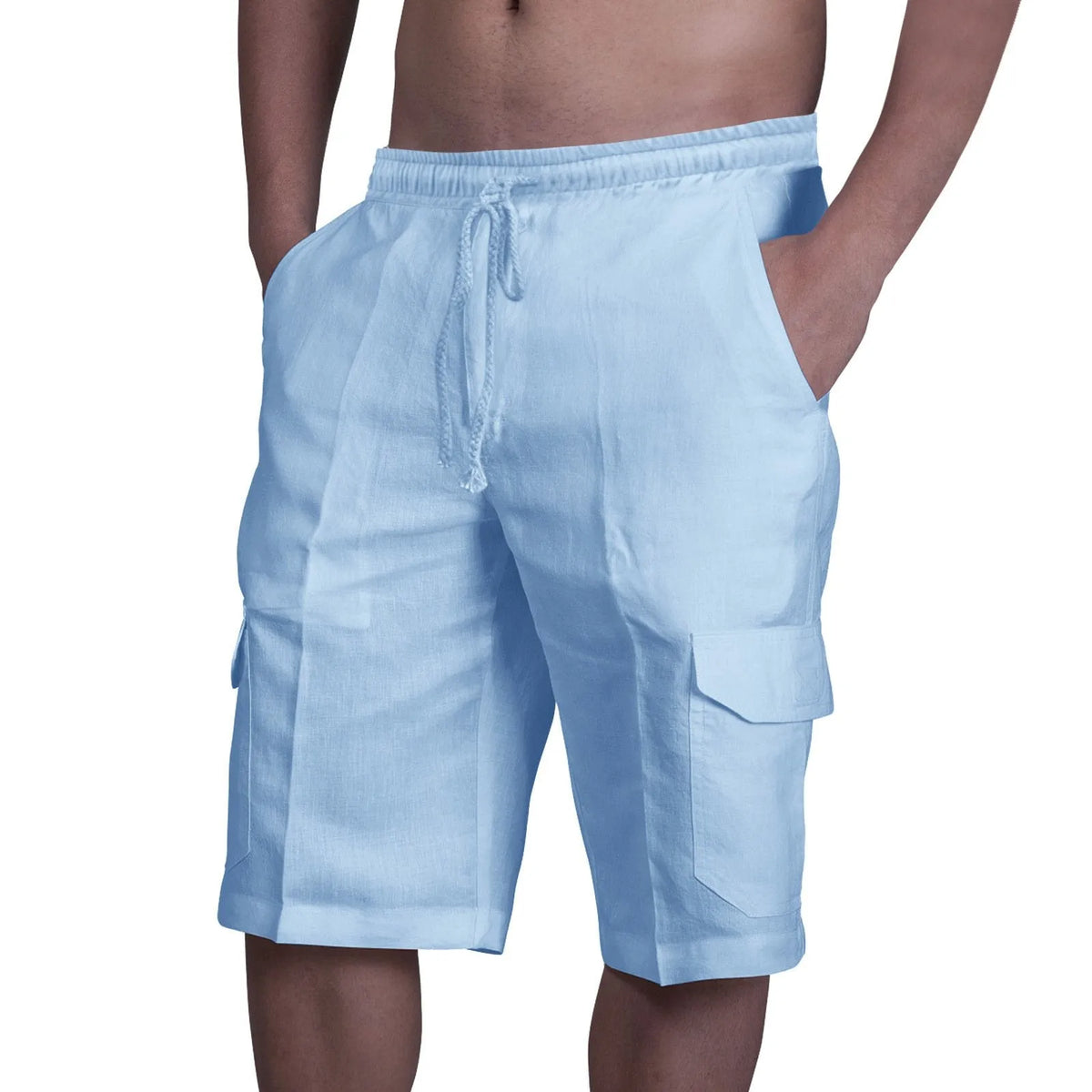 Linen Multi-Pocket Beach Shorts