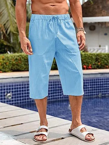 Hawaiian Loose Wide Leg Cropped Pants