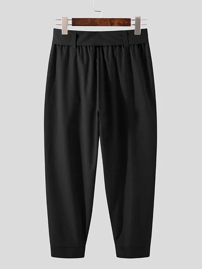 Solid Color Pocket Cropped Pants