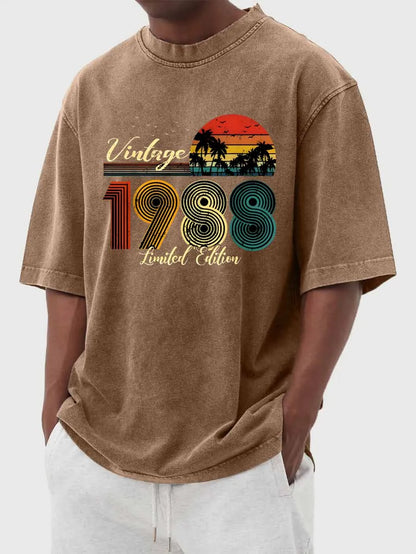 Vintage Hawaiian Print Short Sleeve T-Shirt