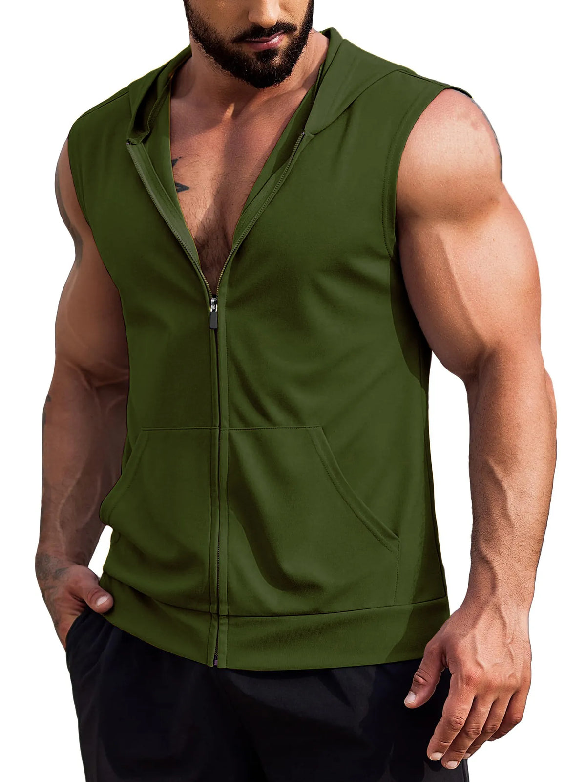 Sports Sleeveless Tank Top Hoodie