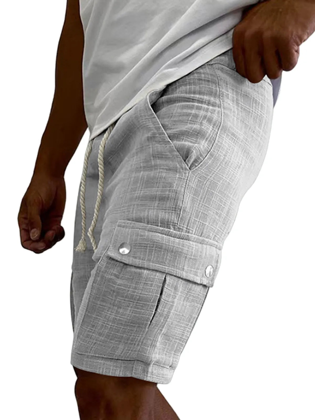 Multi-Pocket Cotton Shorts