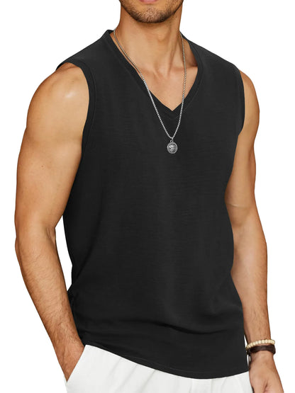 V-Neck Sleeveless Beach Tank Top