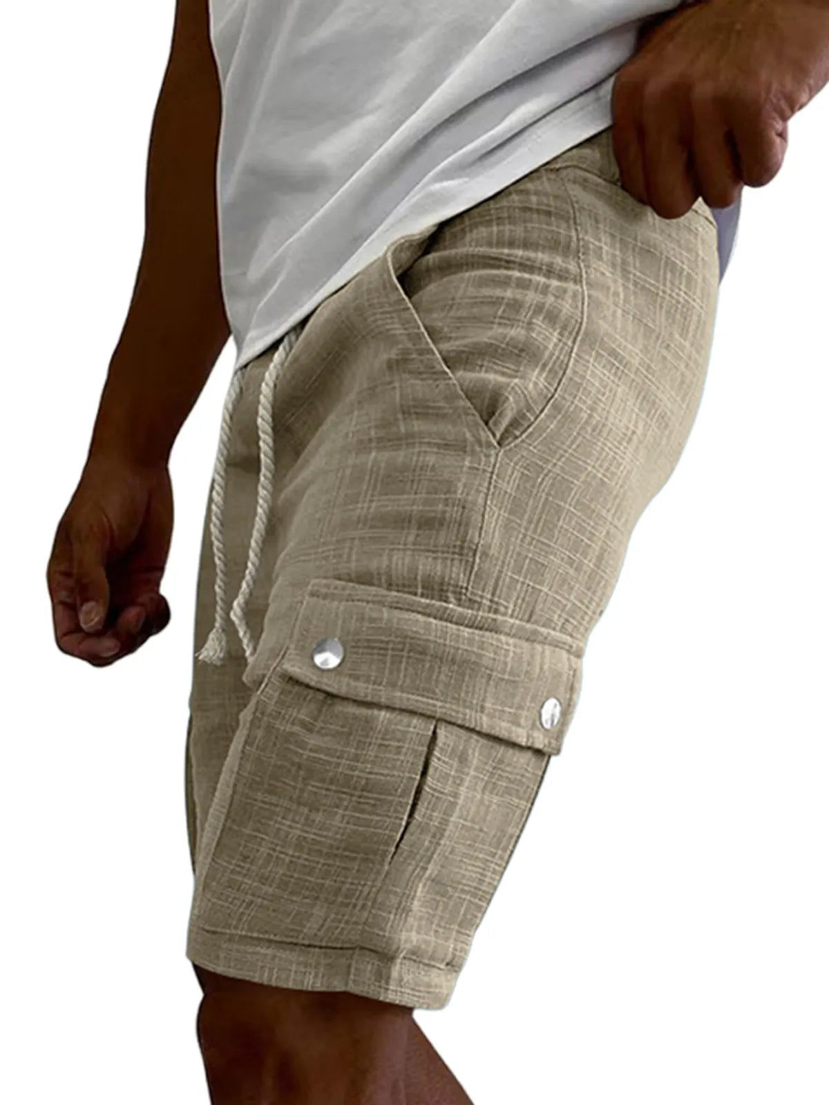 Multi-Pocket Cotton Shorts