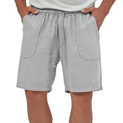 Solid Color Cotton And Linen Loose Three-Quarter Shorts