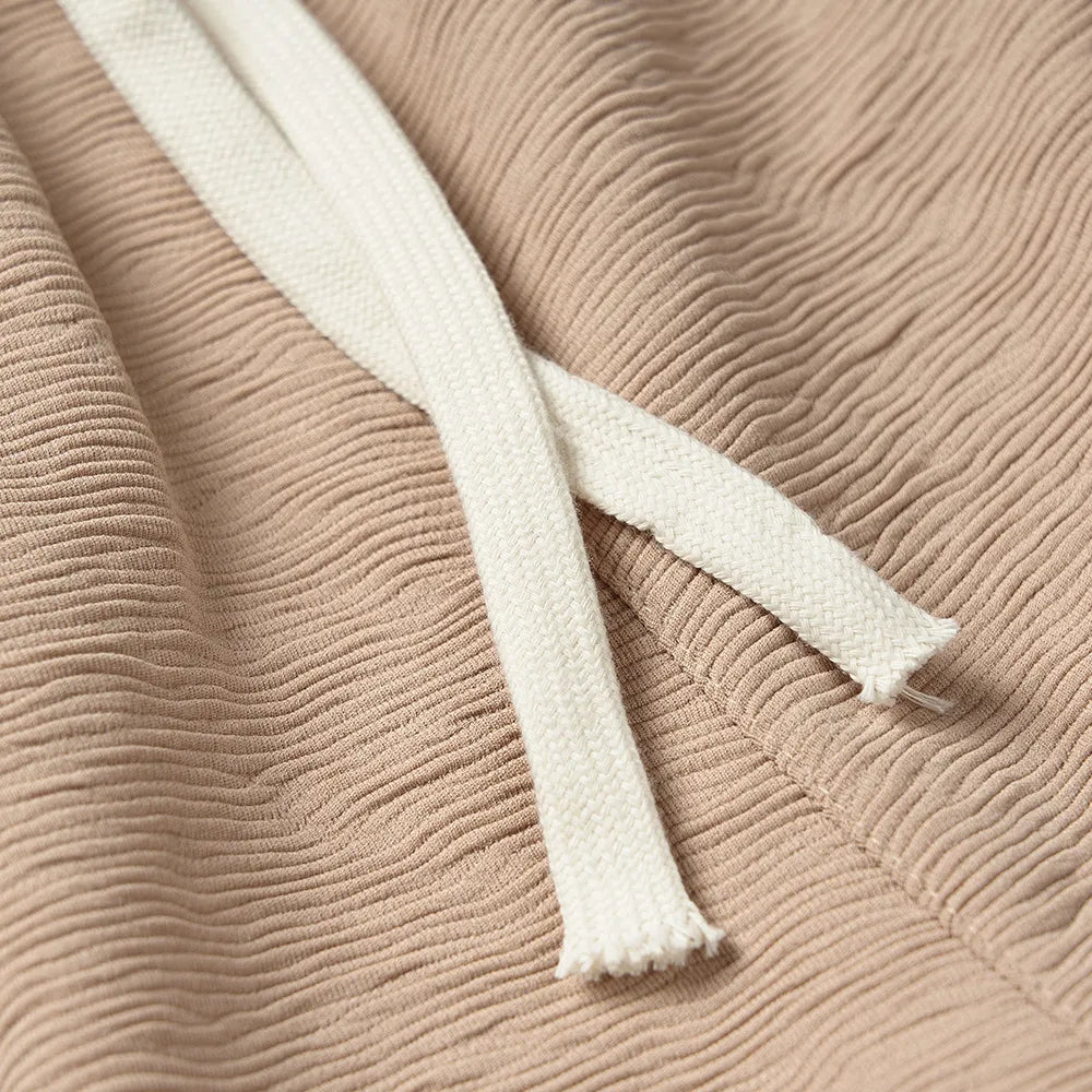 Loose Textured Solid Color Shorts