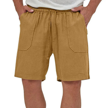 Solid Color Cotton And Linen Loose Three-Quarter Shorts