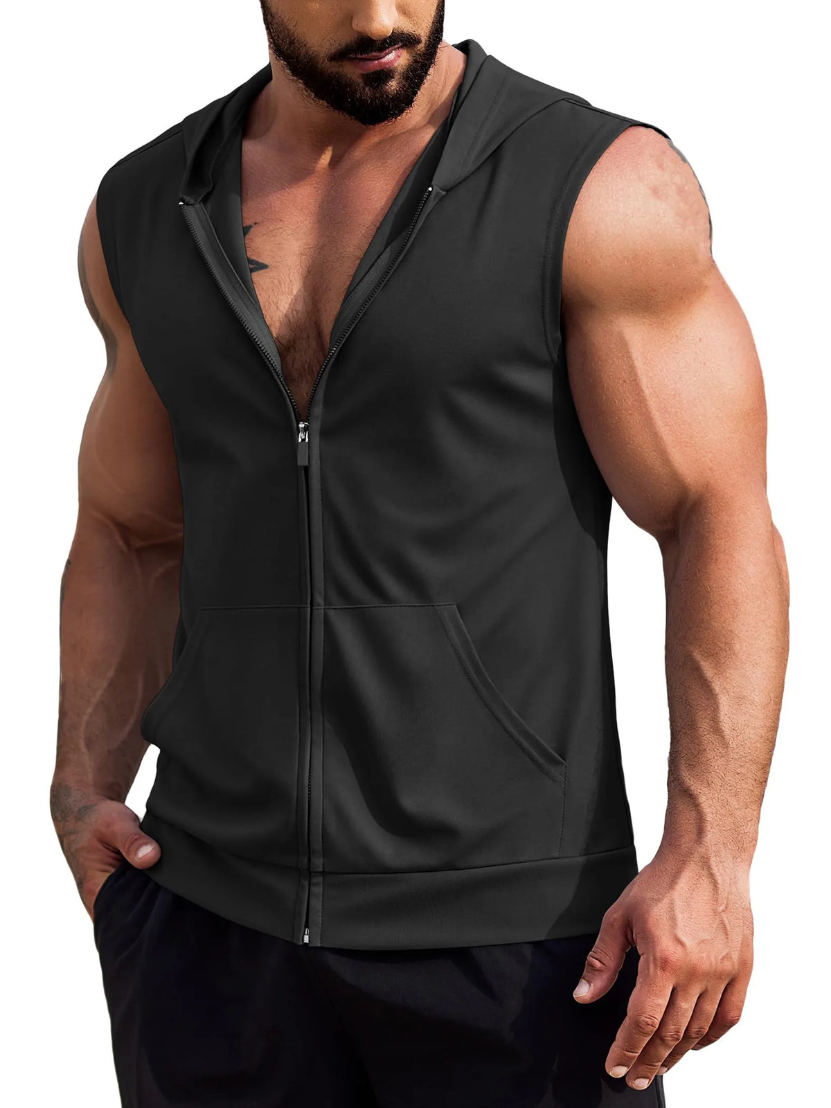 Sports Sleeveless Tank Top Hoodie