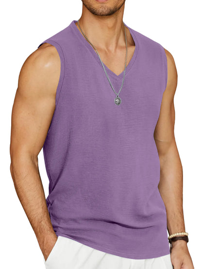 V-Neck Sleeveless Beach Tank Top