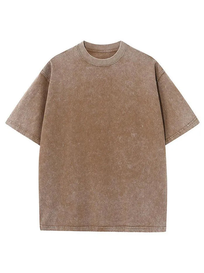 Vintage Washed And Distressed Cotton T-Shirt