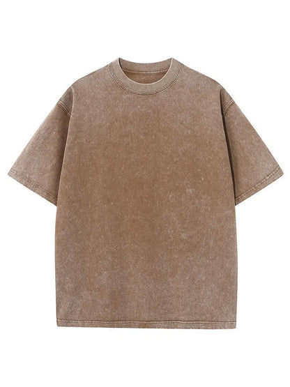 Vintage Washed And Distressed Cotton T-Shirt