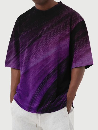 Gradient Line Print Short Sleeve T-Shirt
