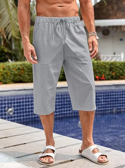 Hawaiian Loose Wide Leg Cropped Pants