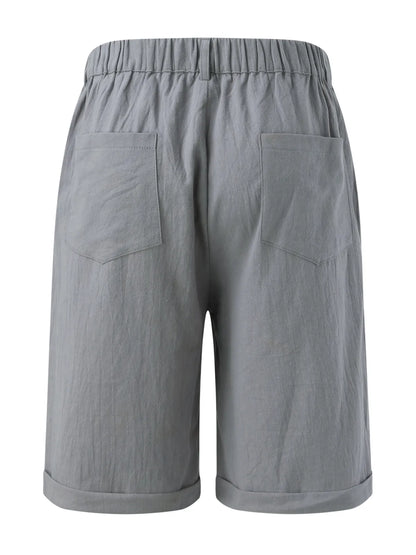 Classic Cotton And Linen Beach Shorts