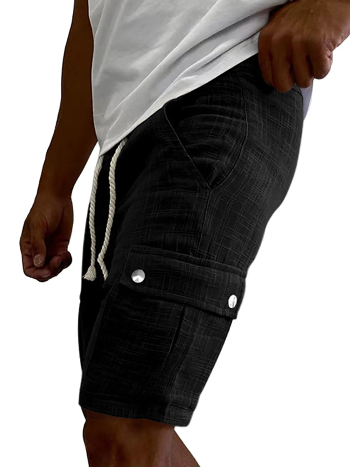 Multi-Pocket Cotton Shorts