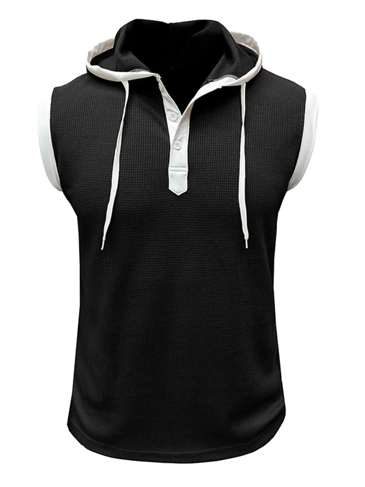 Waffle Hooded Sleeveless Tank Top