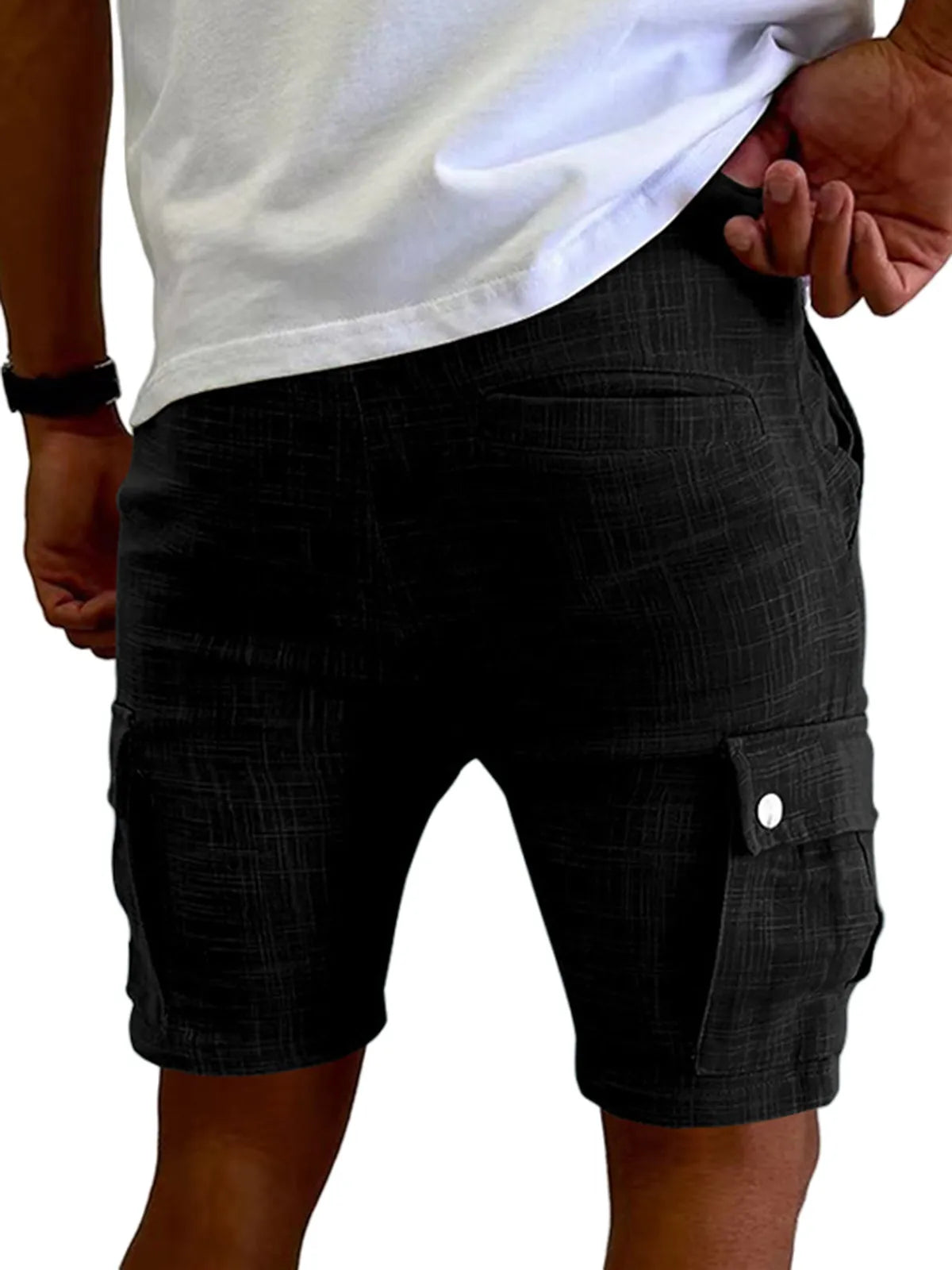 Multi-Pocket Cotton Shorts