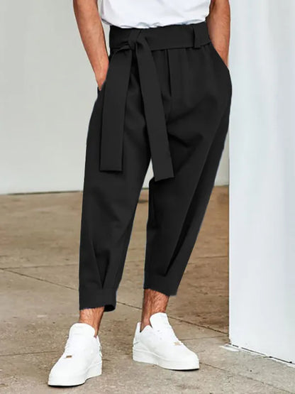 Solid Color Pocket Cropped Pants