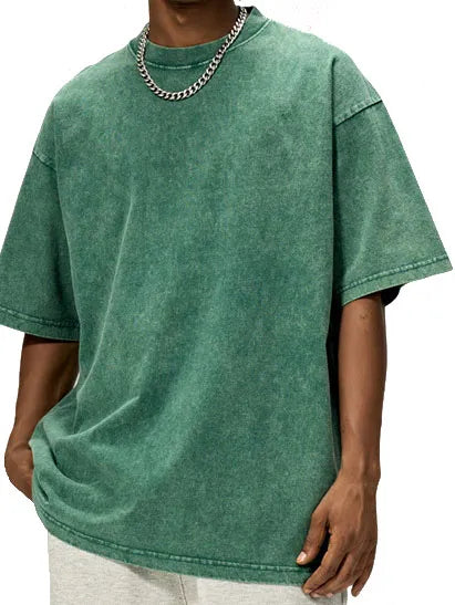 Vintage Washed And Distressed Cotton T-Shirt