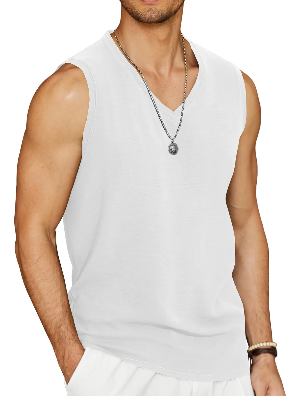 V-Neck Sleeveless Beach Tank Top