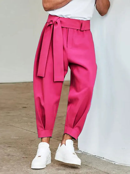 Solid Color Pocket Cropped Pants