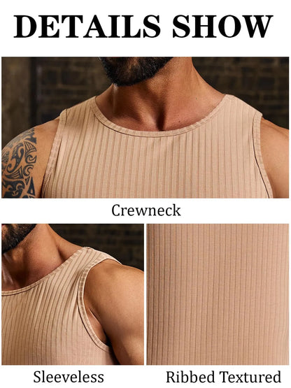 Knitted Stretch Ribbed Sleeveless Vest